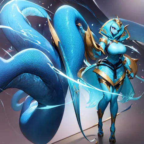 1girl, furry, anthro cobra, anthropomorphic cobra, light blue scales, tail, standing, 4k, 8k, highres, best quality, masterpiece...