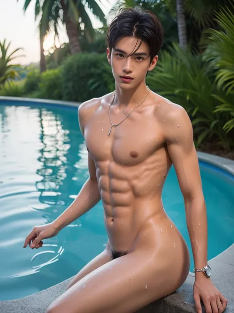 (nsfw, perfect body, strong light, 8K:3.5), (Only one person, Naked with a beautiful erect penis, Young Vietnamese man:2.62), (15 years old), (Perfect handsome man, Small and beautiful face, Nasty, Energetic Inspiring, beautiful:2.8), (Medium length hair w...