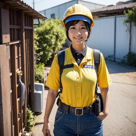 - **name**: Naomi Sakura（Sakura Naomi）
- **Age**: 28 years old - **Profession**: Electrical worker - **Appearance**: with short cut black hair、With a bright and cheerful expression、Wearing work clothes。Always wear a helmet and tool belt。
- **character**: D...