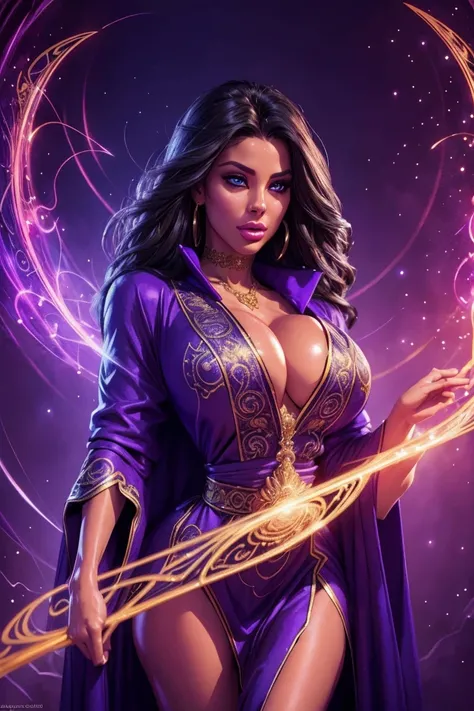 full body picute of a powerful female mage,detailed face and expression,beautiful detailed eyes,beautiful detailed lips,extremely detailed intricate robes,ornate staff,magical energy,impressive spell casting,dramatic lighting,cinematic composition,vibrant ...