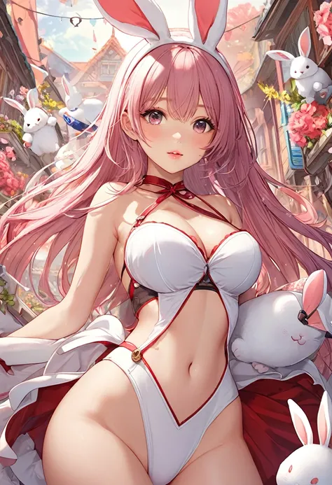 BREAK Perfect Anatomy、(High resolution:1.2)、Incredible illustrations、(Cute illustrations:1.2)、（Beautiful background） Bunny girl