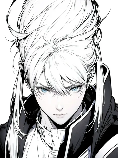 Anime - style image of a boy 14 years old  white sparky hair , Arte no estilo de Guweiz, estilo realismo anime, arte de anime realista, homem bonito anime, Retrato anime de um homem bonito, estilo de arte realista, Digital anime illustration, estilo anime ...