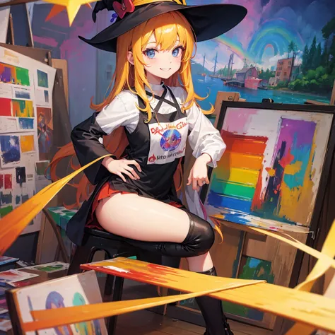 witch（Art room　Painting on canvas（hamburger　Slam　Rainbow colors）smile）Poster
