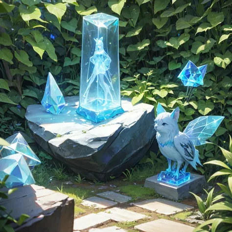 witch（garden　My own sculpture（crystal　hologram）Carving）