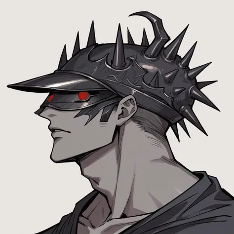 A demon from the anime Chainsaw Man, It has a hybrid hammer head, Warhammer Head, he has a gray muscular body, dark gray skin, wearing no shirt, fully body, black hands, and look fierce, Human lips, bonitas, handsome, Demonic, simple background. Foco no ro...