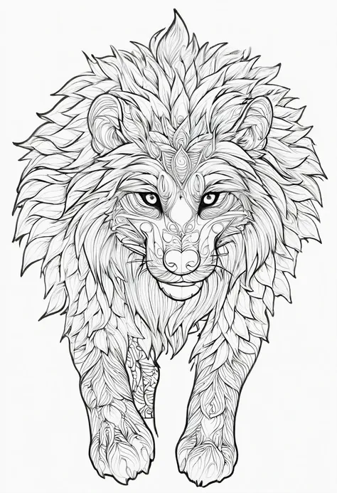 zcomplete image within a margin around the image, leave indentation margin on a coloring page with a random animal coloring in b...