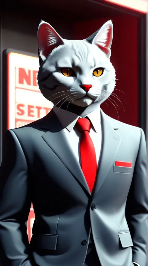 nesstylecat in a suit on the gta 5 loading screen, arte conceitual de anthony mcbain, trends on artstation, artestationhd, arthq...