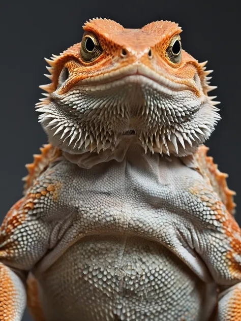 a depiction of a wildly bearded dragon, composition,