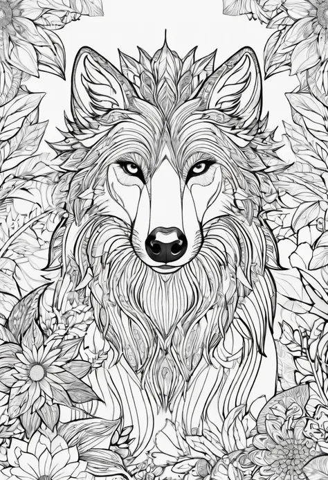 complete image within a margin around the image, leave indentation margin on a coloring page with a random animal coloring in bl...