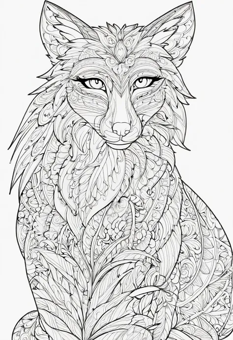 complete image within a margin around the image, leave indentation margin on a coloring page with a random animal coloring in bl...