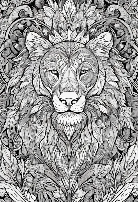 complete image within a margin around the image, leave indentation margin on a coloring page with a random animal coloring in bl...