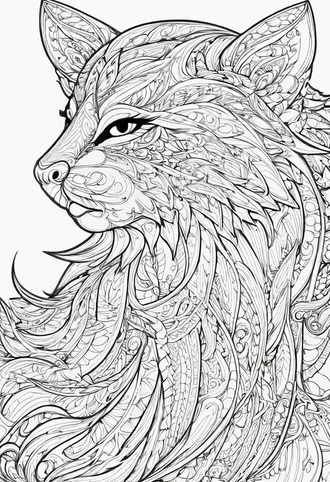 complete image within a margin around the image, leave indentation margin on a coloring page with a random animal coloring in bl...