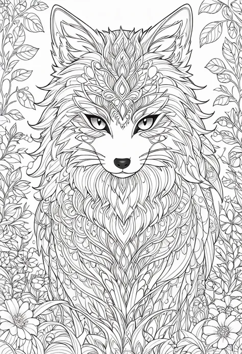 complete image within a margin around the image, leave indentation margin on a coloring page with a random animal coloring in bl...