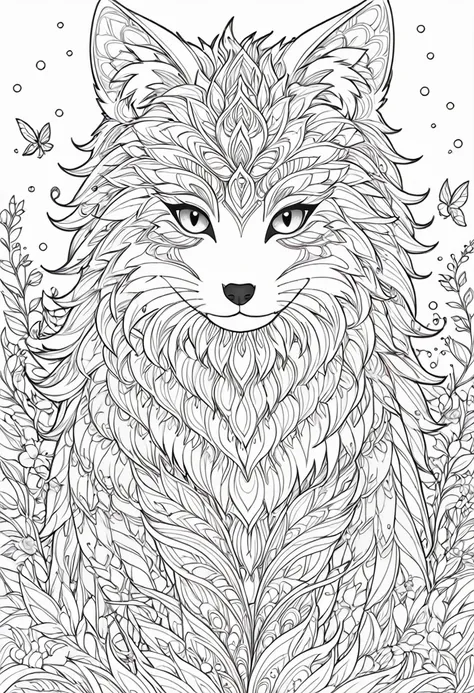 complete image within a margin around the image, leave indentation margin on a coloring page with a random animal coloring in bl...