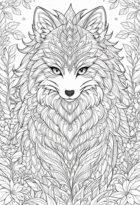 complete image within a margin around the image, leave indentation margin on a coloring page with a random animal coloring in bl...