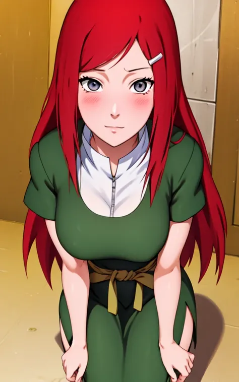 full body, uzumaki kushina, Kushina Uzumaki, masterpiece, high quality, UHD Quality, 4k Quality, perfect, perfection, perfect all,
long red hair, hair ornament, swept bangs, gray eyes, hairclip, perfect face, perfect body, perfect hair, expressive eyes, So...