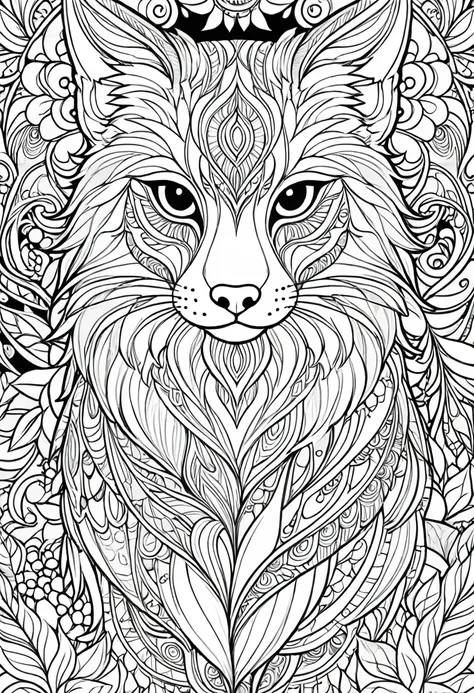 complete image within a margin around the image, leave indentation margin on a coloring page with a random animal coloring in bl...