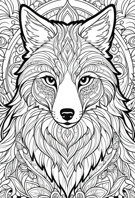 complete image within a margin around the image, leave indentation margin on a coloring page with a random animal coloring in bl...