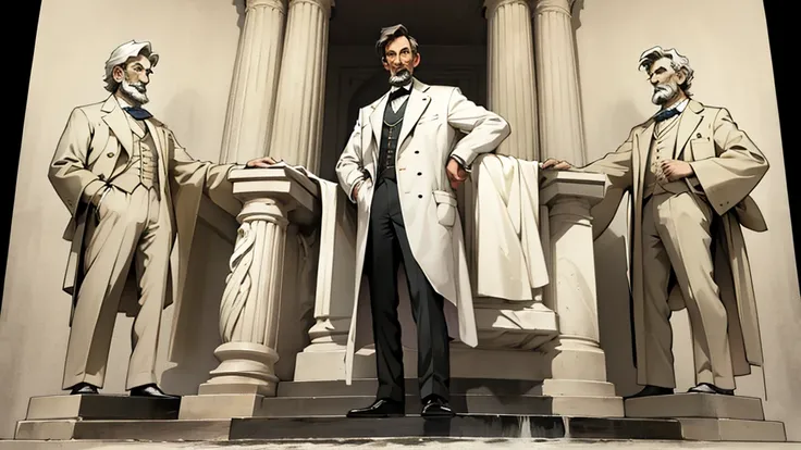 President Abraham Lincoln, full body view, style hq.
