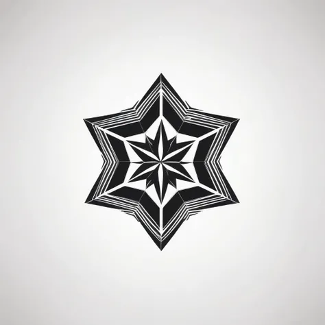 STARS logo design. with a geometric style, flat, without color gradations, with neat shapes in black and white, monochrome