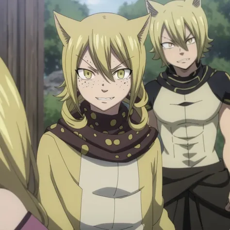 {2 characters} masterpiece, best quality, sketch, {(male focus, looking at viewer, , depth of field, jackal_fairy_tail, blonde h...