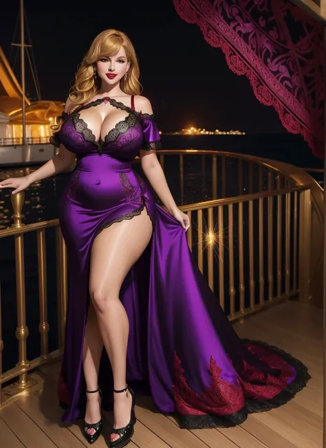 Jessica Rabbit, 27 years old, full body view Beautiful woman(((shoulder length wavy golden blonde hair, two side up with bangs))) defined body, voluptuous, sexy, Red lipstick, hands free, mouth slightly open, smiling, standing facing camera,((( short sleev...