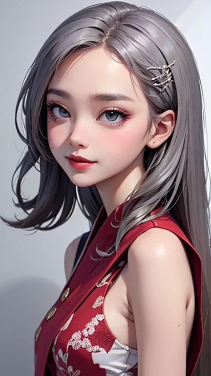 blush a little and smile, (Top quality masterpiece:1.2) Delicate illustrations, Very detailed, /Beautiful Japanese Women、1 person,Very cute and slim、Great style 、((8K images、super high quality))、Very delicate face, Skin and Hair、beautifule forehead、Red lip...