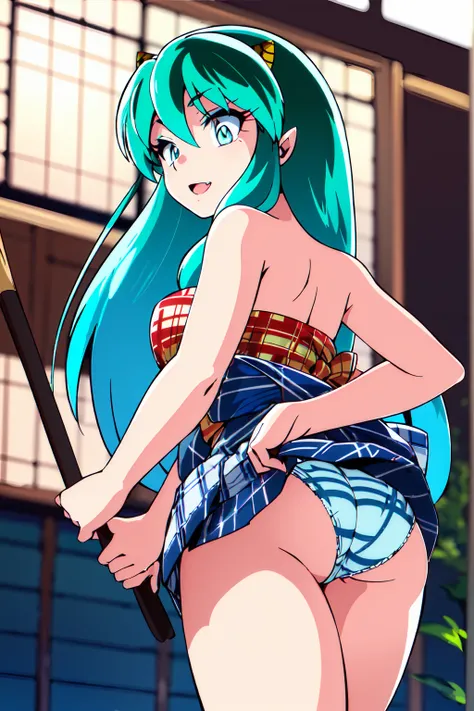 masterpiece, lum, 1girl:1.2, solo:1.2, beautiful detailed eyes, beautiful detailed lips, extremely detailed eyes and face, longeyelashes, yukata, kimono, night, facing viewer, looking to the side, portrait, HDR, UHD, studio lighting, ultra-fine painting, s...