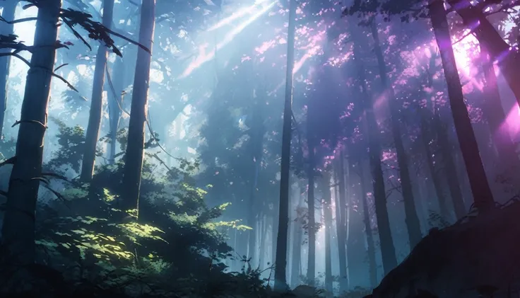 Cinematic forest lighting,Eerie Dark Forest