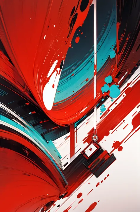 abstract art, shades of red, monored colors
