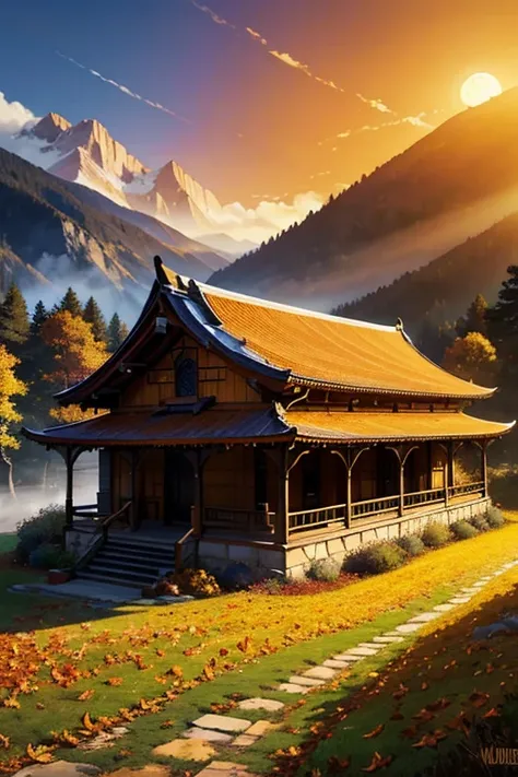 Falling leaves
Golden hues
Crisp air
Harvest moon
Majestic mountains
Quiet temples
Rich colors
Misty mornings