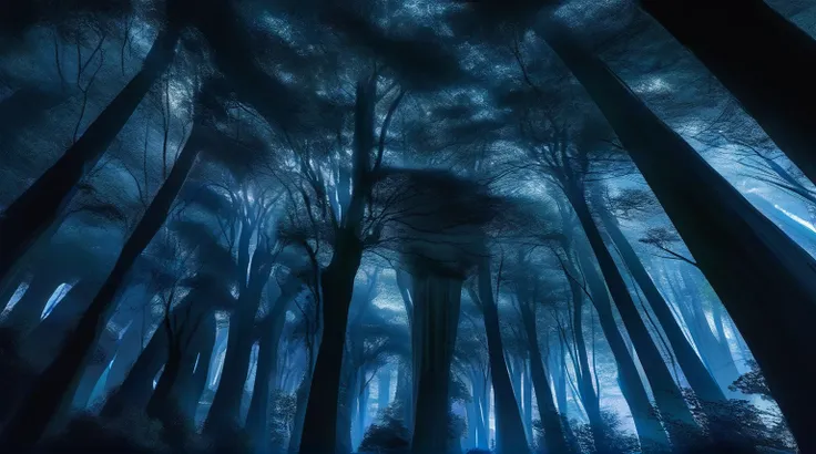 sharp image quality, dark and creepy forest