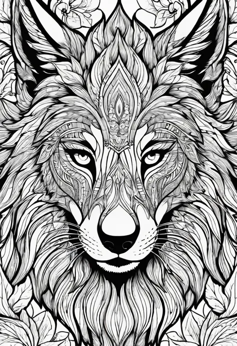 complete image within a margin around the image, leave indentation margin on a coloring page with a random animal coloring in bl...