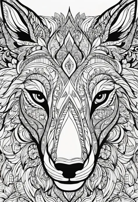 complete image within a margin around the image, leave indentation margin on a coloring page with a random animal coloring in bl...