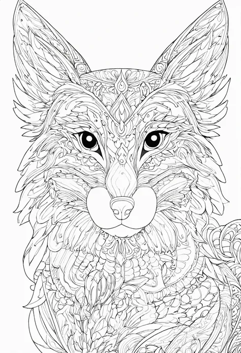 complete image within a margin around the image, leave indentation margin on a coloring page with a random animal coloring in bl...