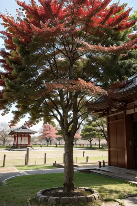 Beautiful red tree japan maple