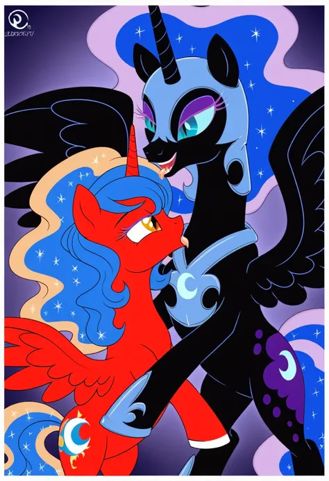 Nightmare moon kiss boy pony 