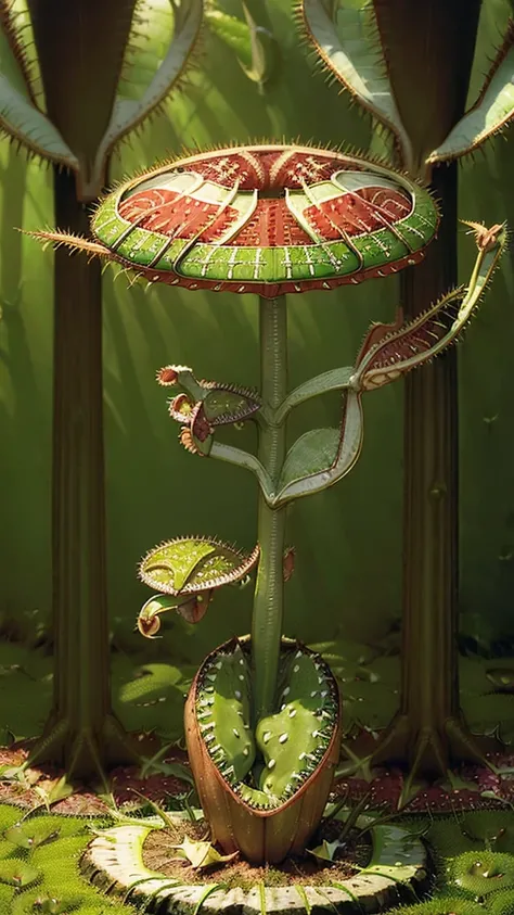 ((Venus flytrap tree :1.5) in the forest, landscape:1.5