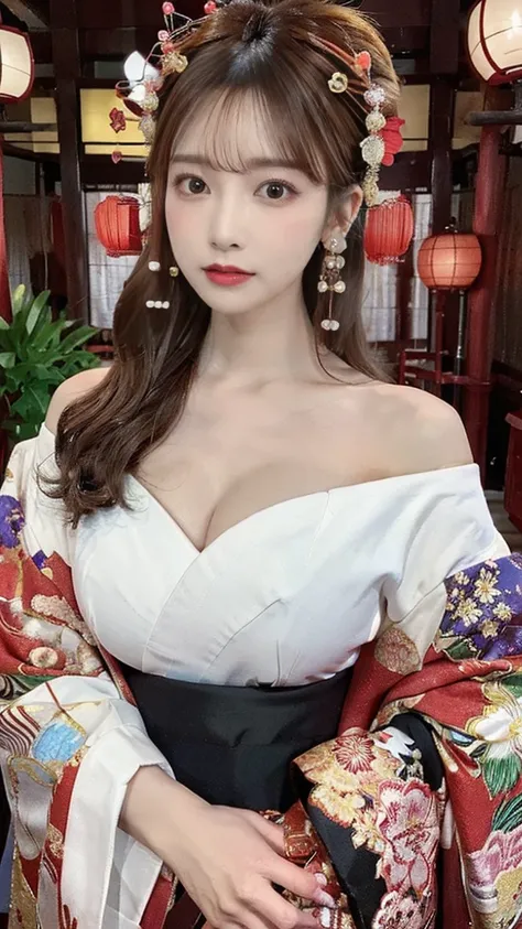 (Detailed skin:1.2),(Shiny skin:1.1),8K,Highest quality, masterpiece, Ultra-high resolution,(Realistic:1.4), RAW Photos,(Soft saturation:1.3),(Fair skin:1.2),Half-Japanese beauty,repair,20 years, Light brown hair, （Up-Hairstyles:1.2), Asymmetrical Hair, (P...