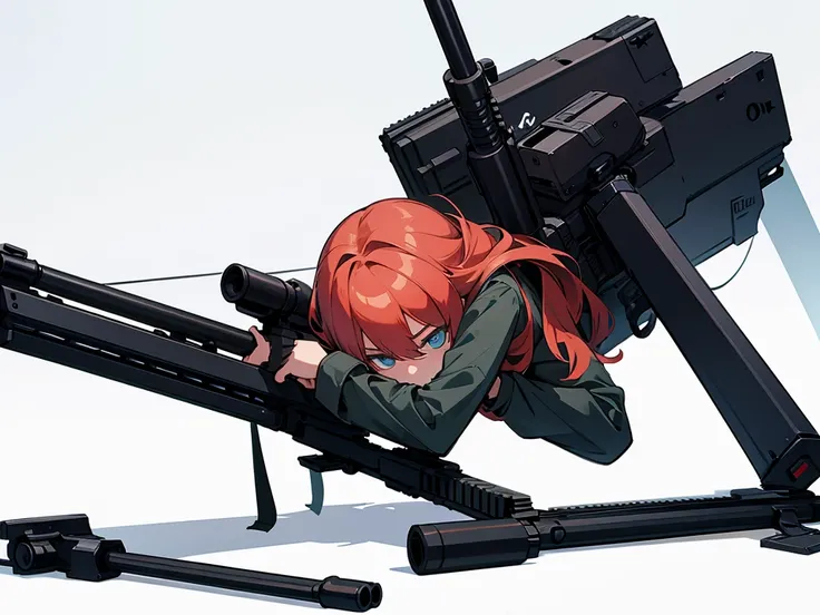 illustration of a large sniper rifle placed against a white background, facing directly sideways