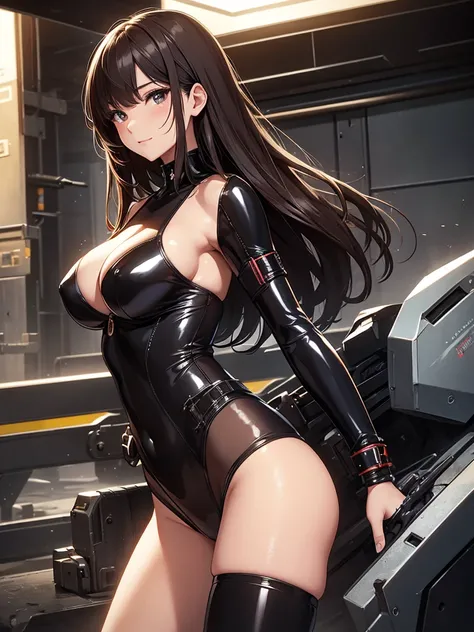 Beautiful Woman Height 170cm、Bust 100
　Beautiful bodystocking  underwear,(( sexy bikini   latex))   side shot,美しいお尻、body stocking,swim wear, Beautiful thighs、Beautiful Skin、detailed groin、Huge machine gun、I was captured by the enemy and had my hands and fe...