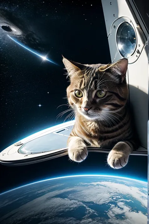 Cat in a space rocket