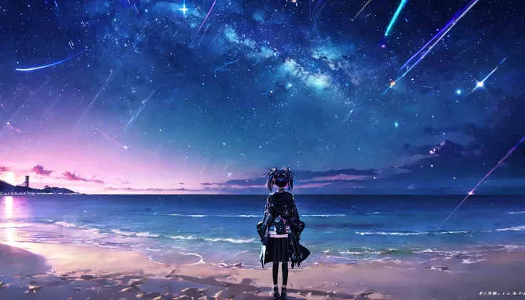 cyber punk、Empty beach、Starry Sky