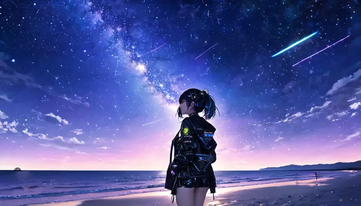 cyber punk、Empty beach、Starry Sky