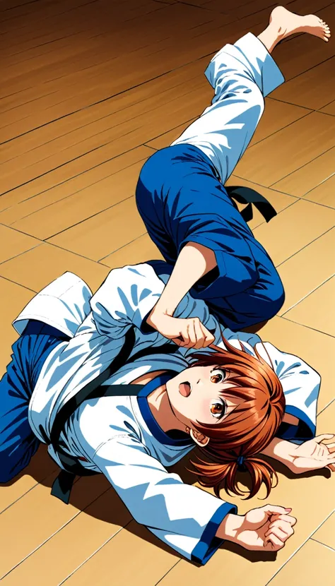 (in style of Takeshi Obata:1.3),
posing, dynamic action, expressive action,fighting,judo uniform girls,fullbody portrait of a girls, grapple on the floor