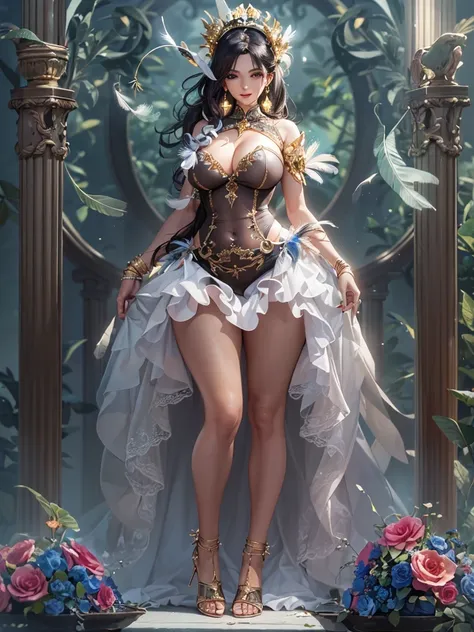 The best masterpiece ever、Beautiful beauty, 3D 2D, rich,skirt, stockings, High heels, Star、(Very detailed CG Unity 8K wallpaper),(masterpiece), (Highest quality), (Very detailed), (Best Work),(Best Shadow), (sharp eyeliner, eye shadow, fine eye:1.1), (超Hig...