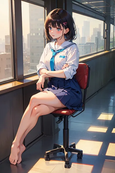 sitting in the classroom, nnaked girl