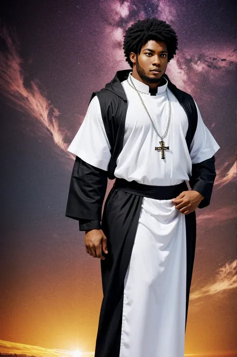 Black anime priest bulky 
