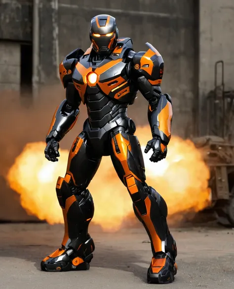 War machine, black and orange random coloured, heroic, full body list, War machine style