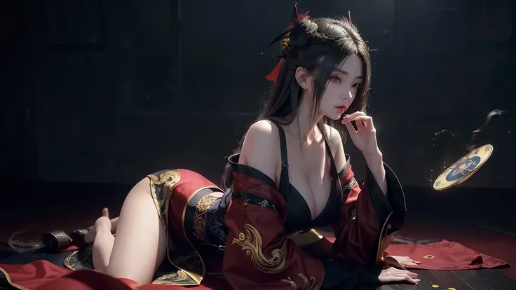 true-to-life visuals, artistically refined,captivating beauty, breathtaking aesthetics, dramatic contrasts, atmospheric depth,official art,high saturation,Intense Coloration, big breast
1girl,solo,
Onmyoji, shikigami summoner, ofuda inscriber, exorcist, yi...